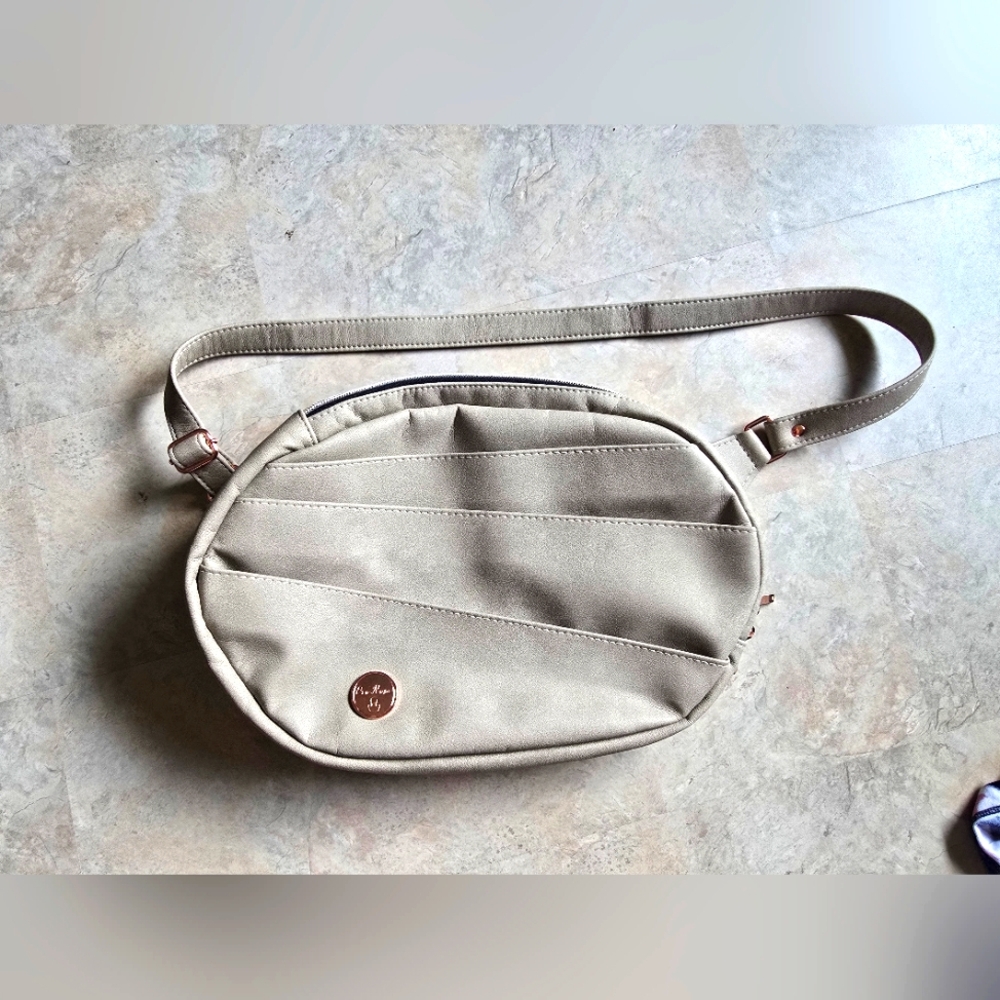 Handmade Beige Crossbody Bag
